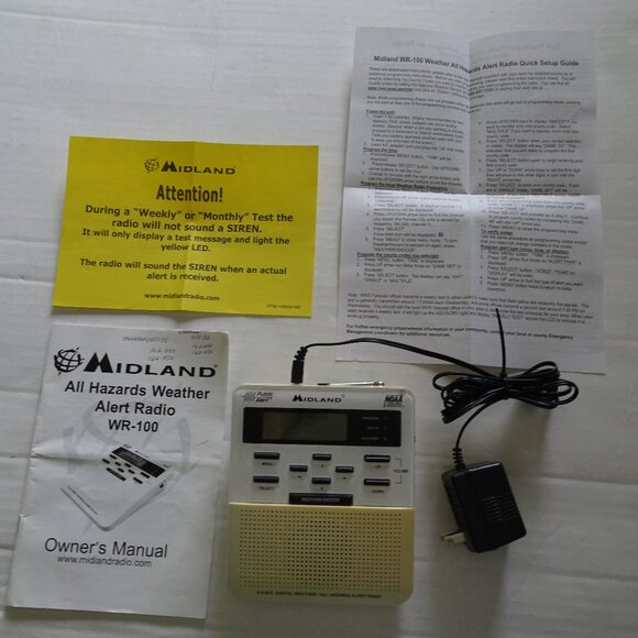 Weather Alert Radio - Midland WR-100 All Hazards NOAA Storm Warning Radio & Manu - Picture 1 of 16